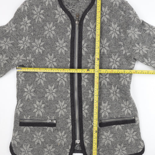 M & G Women's Grey Wool Alpaca Geometric Jacket Size 12