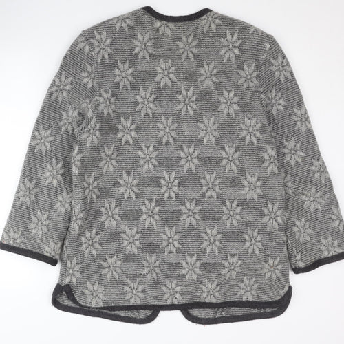 M & G Women's Grey Wool Alpaca Geometric Jacket Size 12
