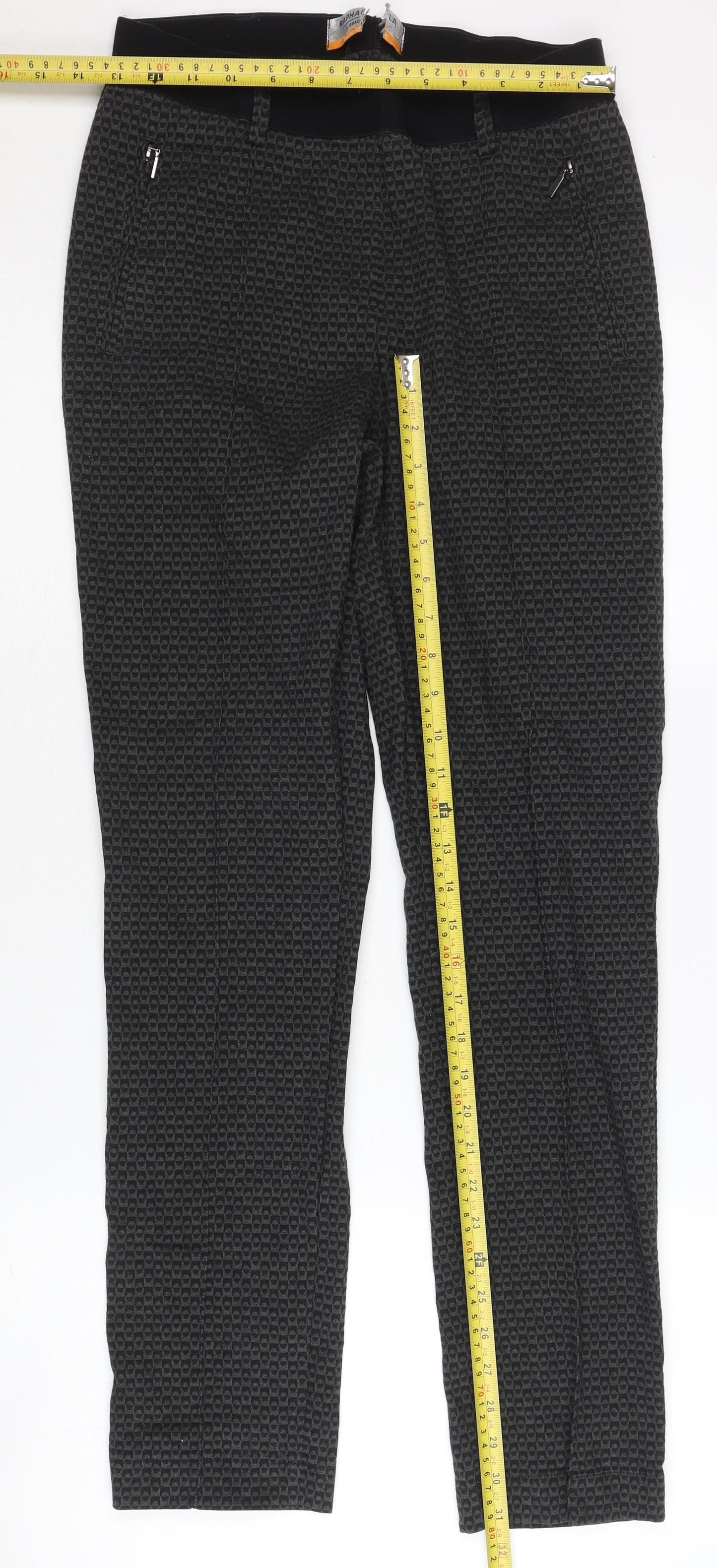 Raphaela by Brax Women's Black Geometric Trousers Size 10