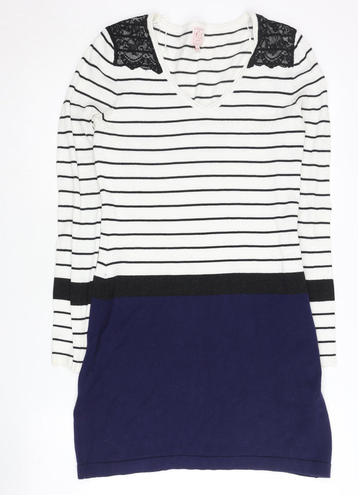 Miss Captain Women’s Multicoloured Stripe Knit Dress S