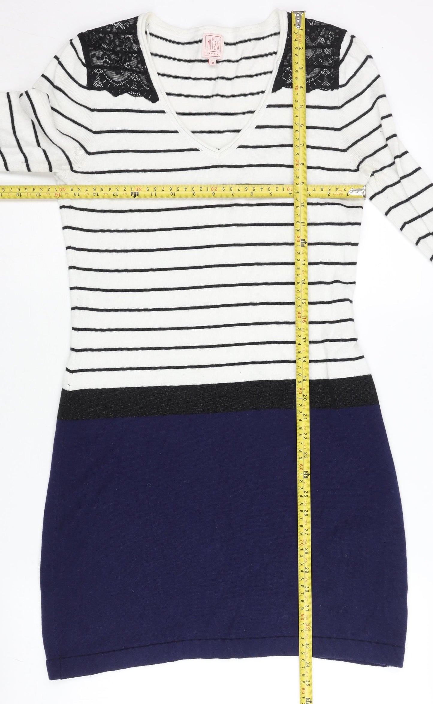Miss Captain Women’s Multicoloured Stripe Knit Dress S