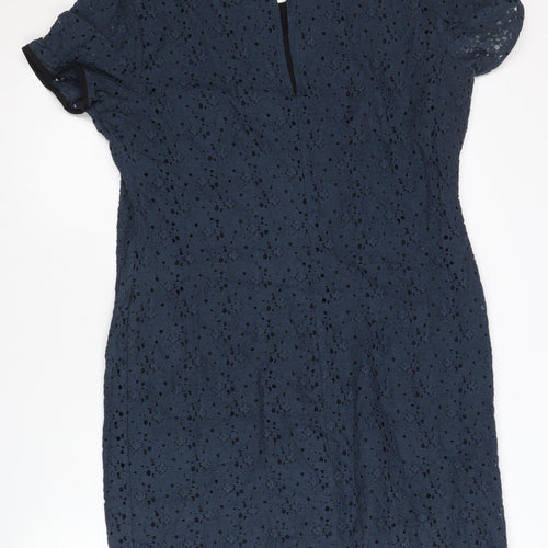 Next Women's Blue Floral Lace Dress Size 14