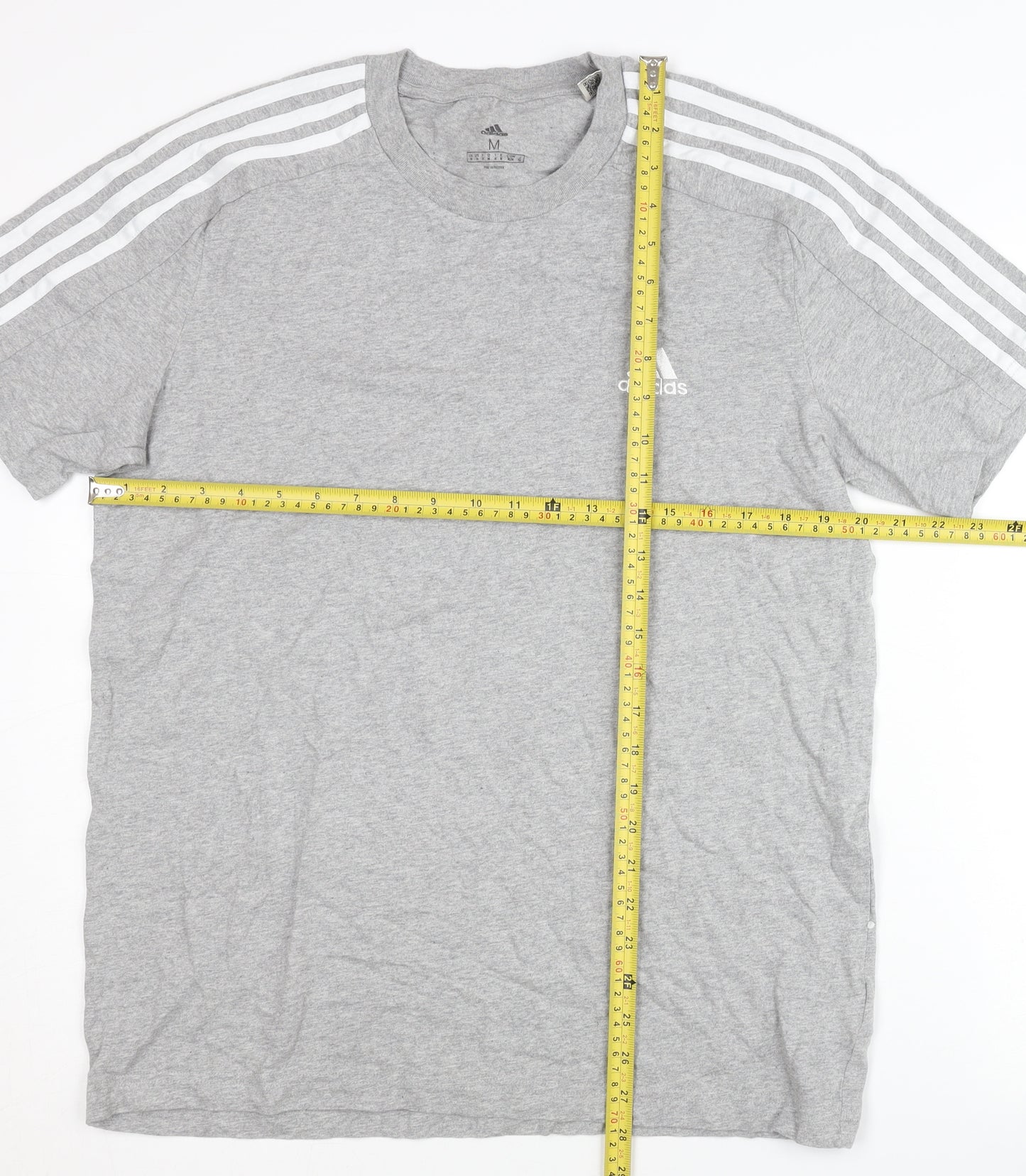 Adidas Men's Grey T-Shirt, Medium, Logo Accent