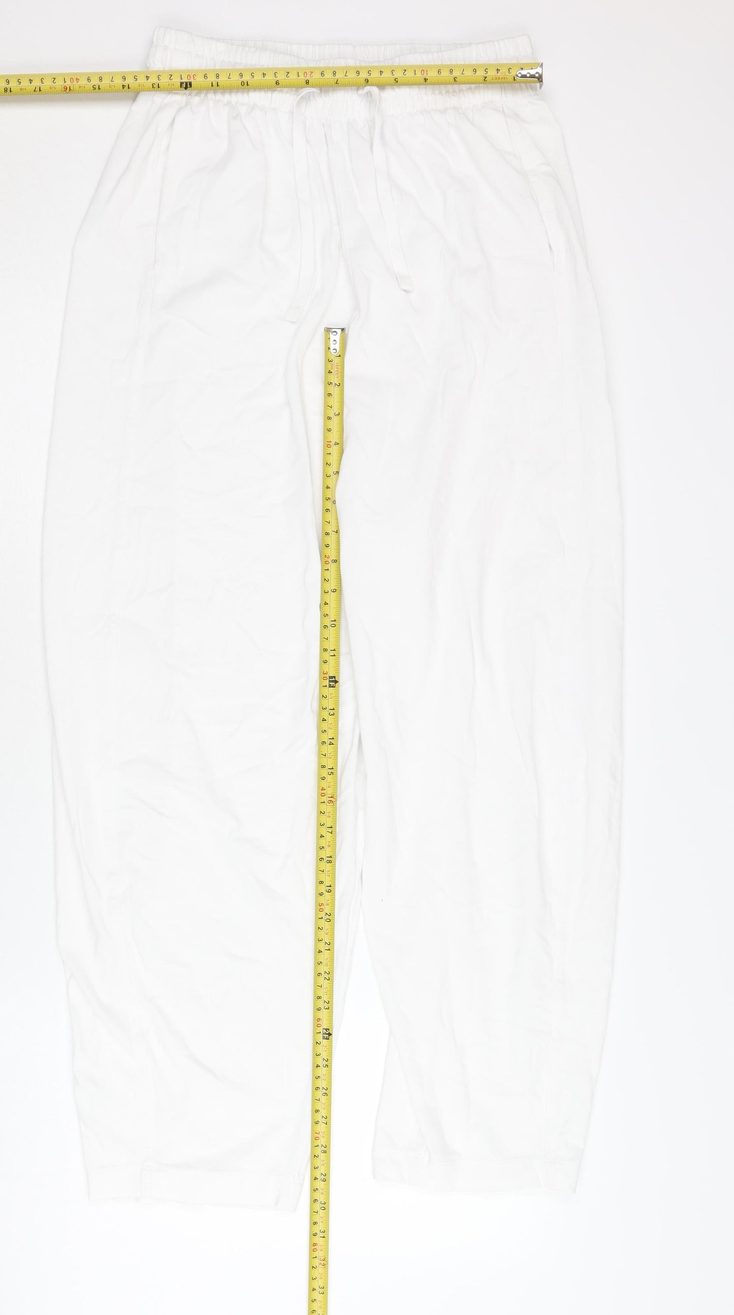 Zara Women's White Jogger Trousers Size 12