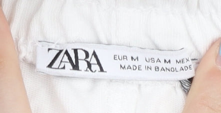 Zara Women's White Jogger Trousers Size 12
