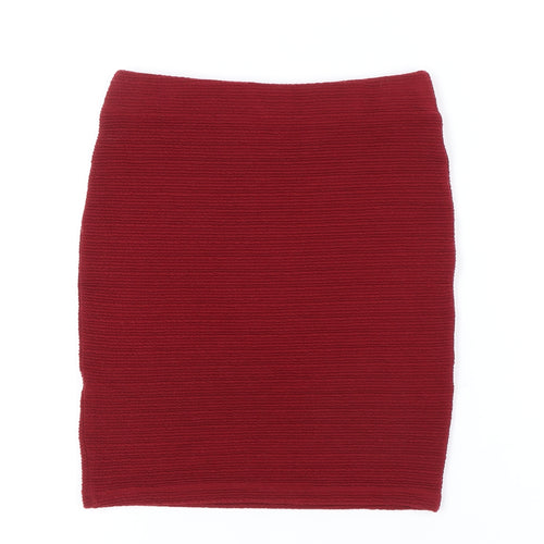 New Look Women's Red Pencil Skirt Size 8