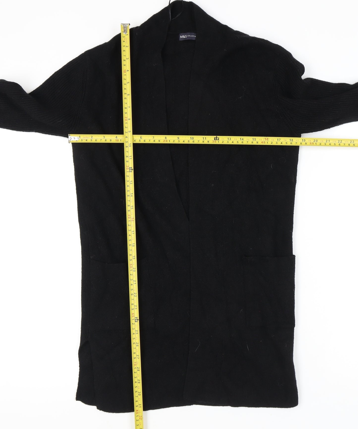 Marks and Spencer Women's Black Open Front Cardigan Size 12