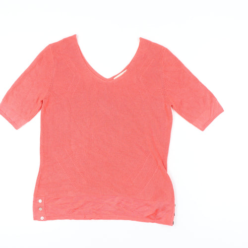 Marks and Spencer Women's Pink V-Neck Pullover, Size 12, Casual Knit