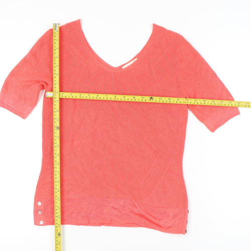 Marks and Spencer Women's Pink V-Neck Pullover, Size 12, Casual Knit