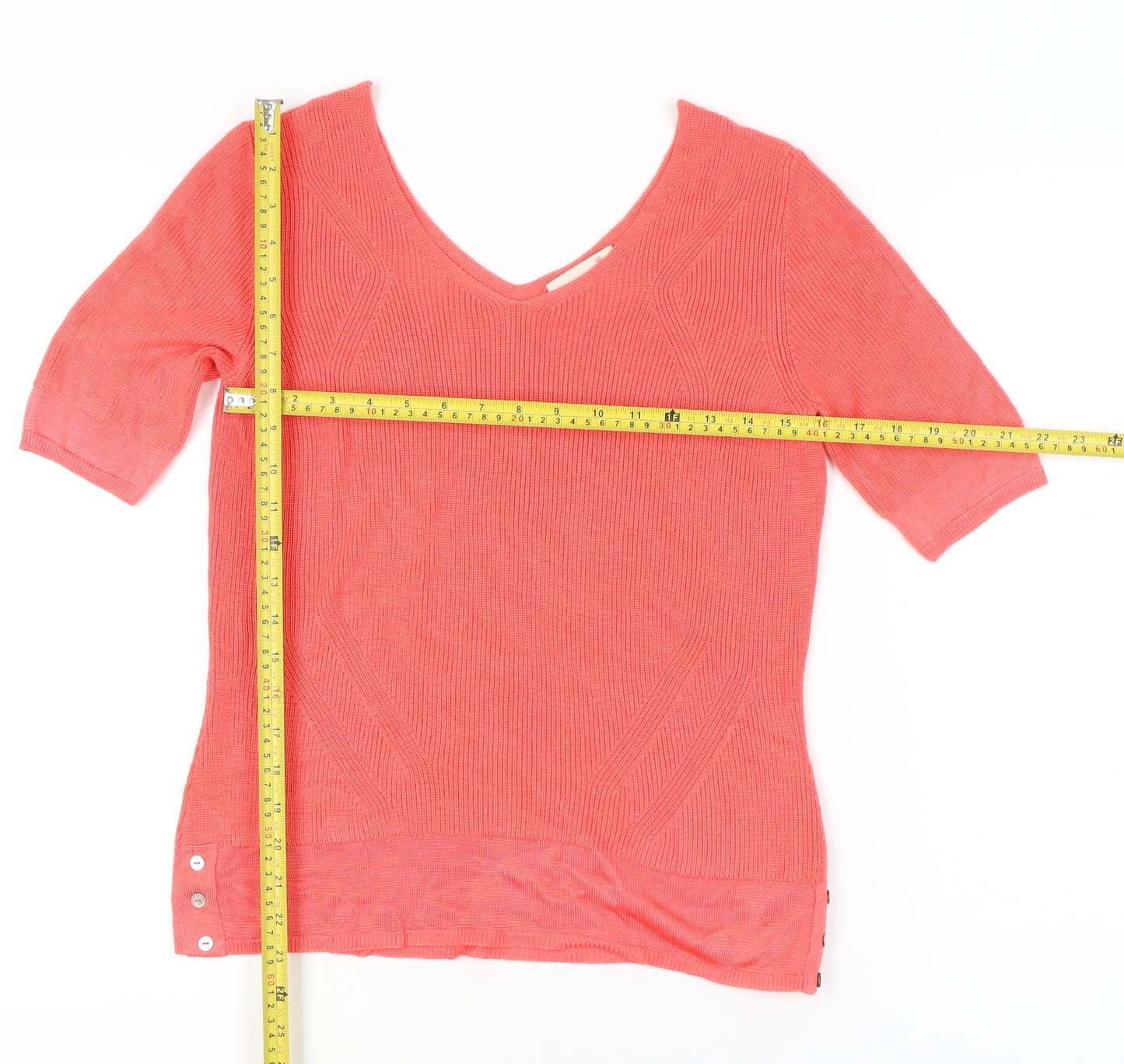 Marks and Spencer Women's Pink V-Neck Pullover, Size 12, Casual Knit