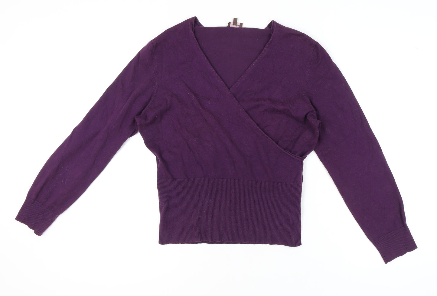 Phase Eight Women's Purple Wrap Jumper Size 16