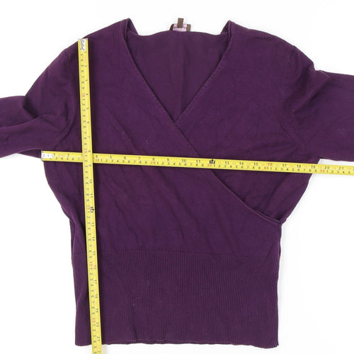 Phase Eight Women's Purple Wrap Jumper Size 16