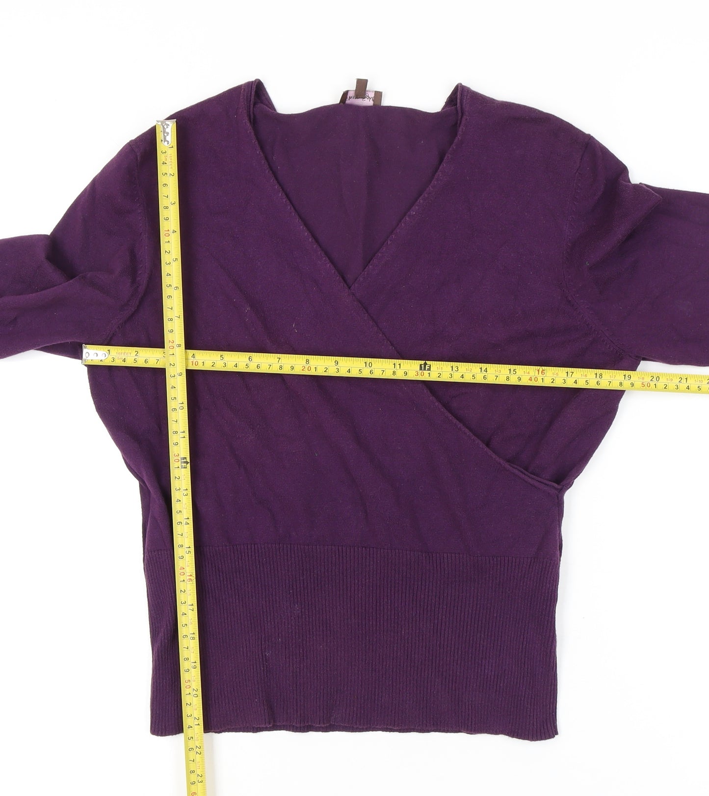 Phase Eight Women's Purple Wrap Jumper Size 16