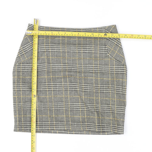 New Look Women's Multicoloured Check Pencil Skirt Size 10