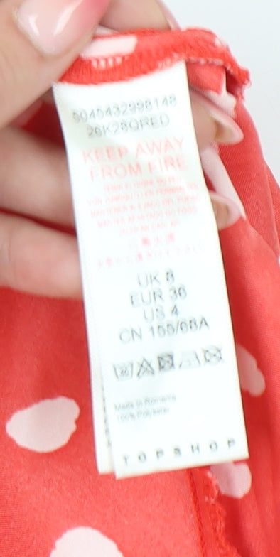 Topshop Women's Red Petite Skirt Size 8