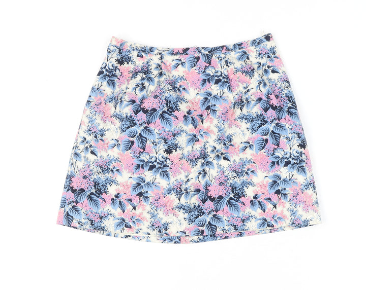 Oasis Women's Multicoloured A-Line Floral Skirt Size 10
