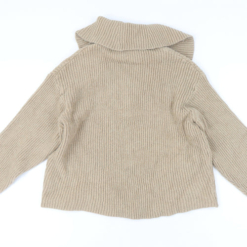 Pull & Bear Women's Beige Full Zip Jumper, Size 12