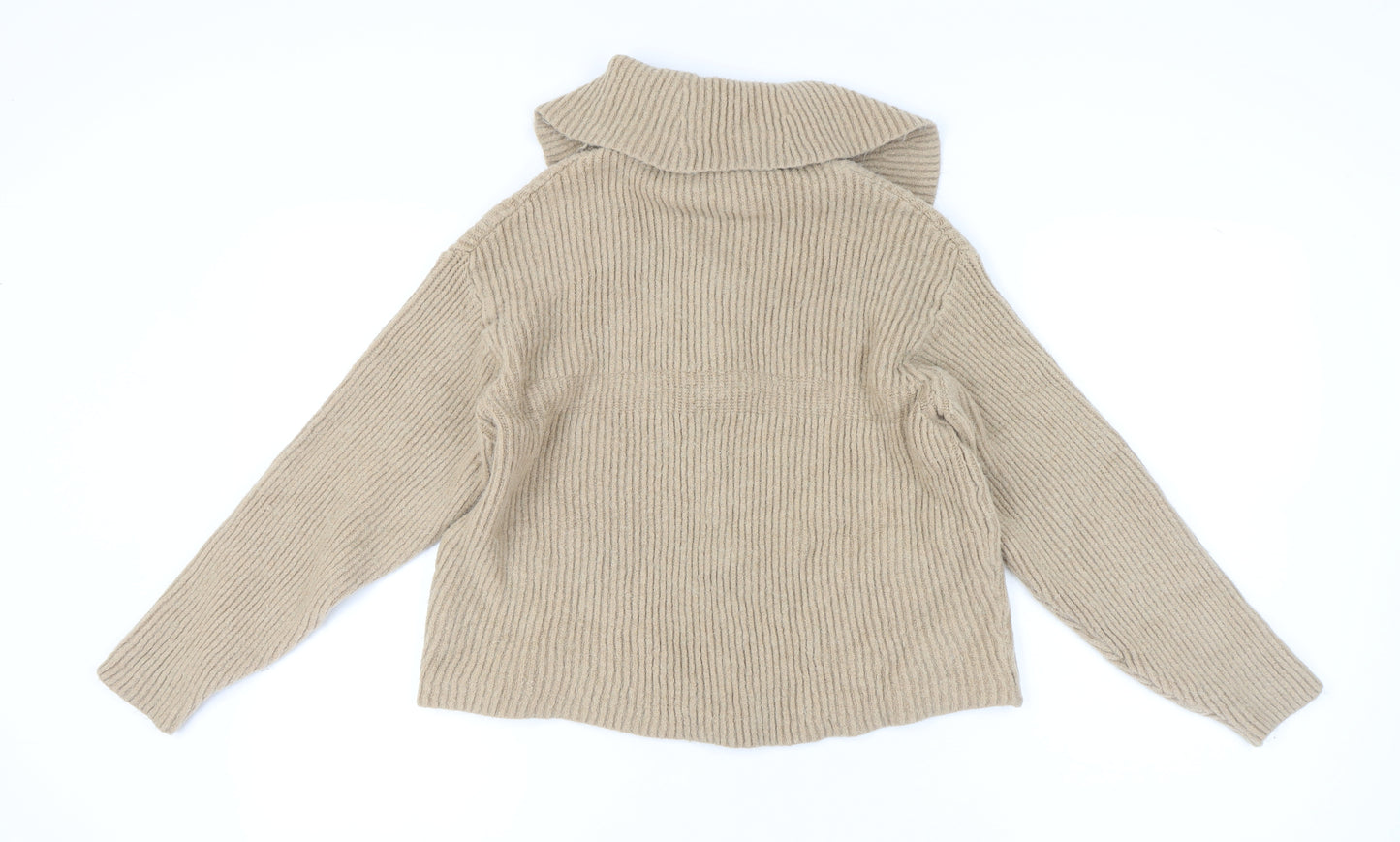 Pull & Bear Women's Beige Full Zip Jumper, Size 12