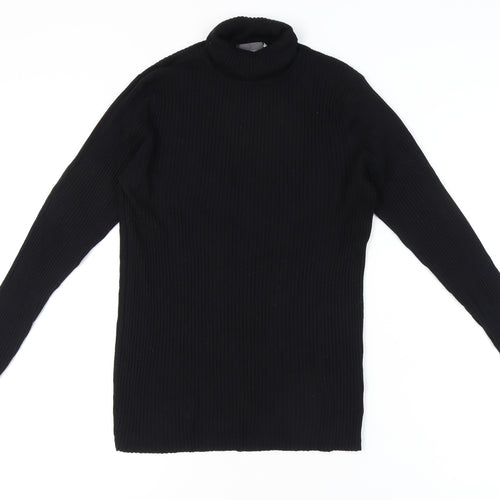 Yessica Women Black Roll Neck Jumper L