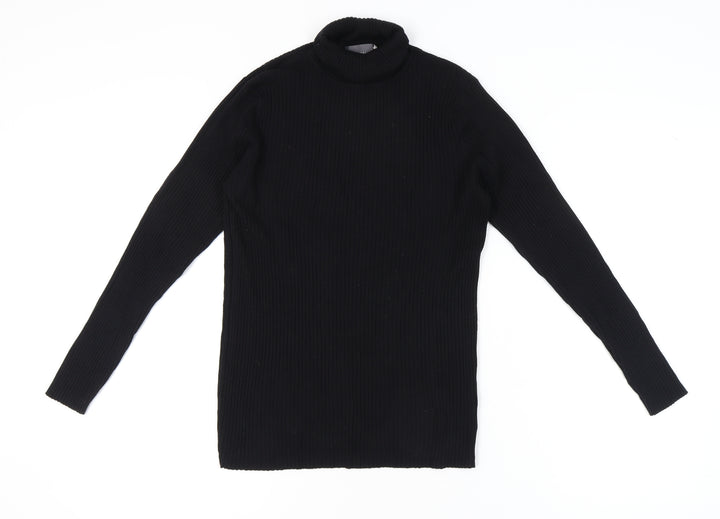 Yessica Women Black Roll Neck Jumper L