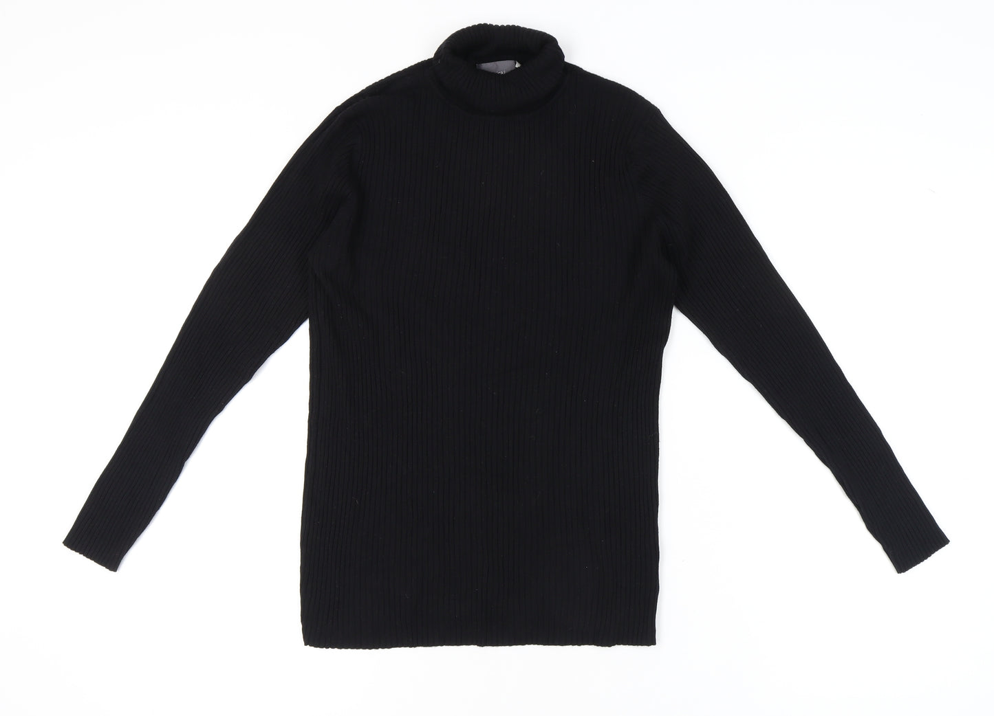 Yessica Women Black Roll Neck Jumper L