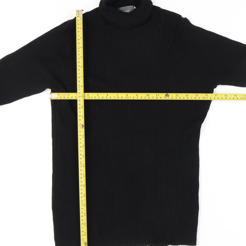 Yessica Women Black Roll Neck Jumper L