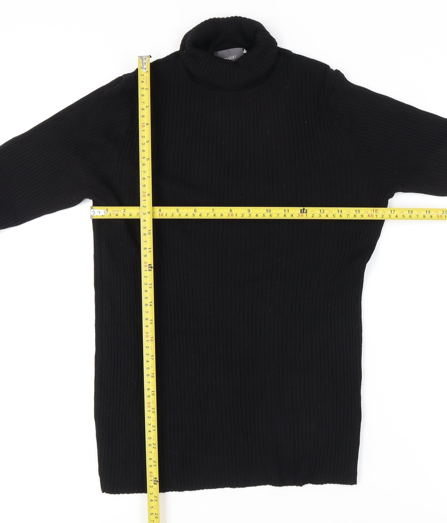 Yessica Women Black Roll Neck Jumper L