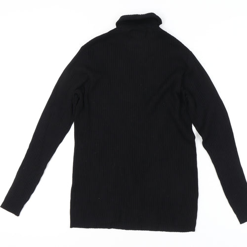 Yessica Women Black Roll Neck Jumper L
