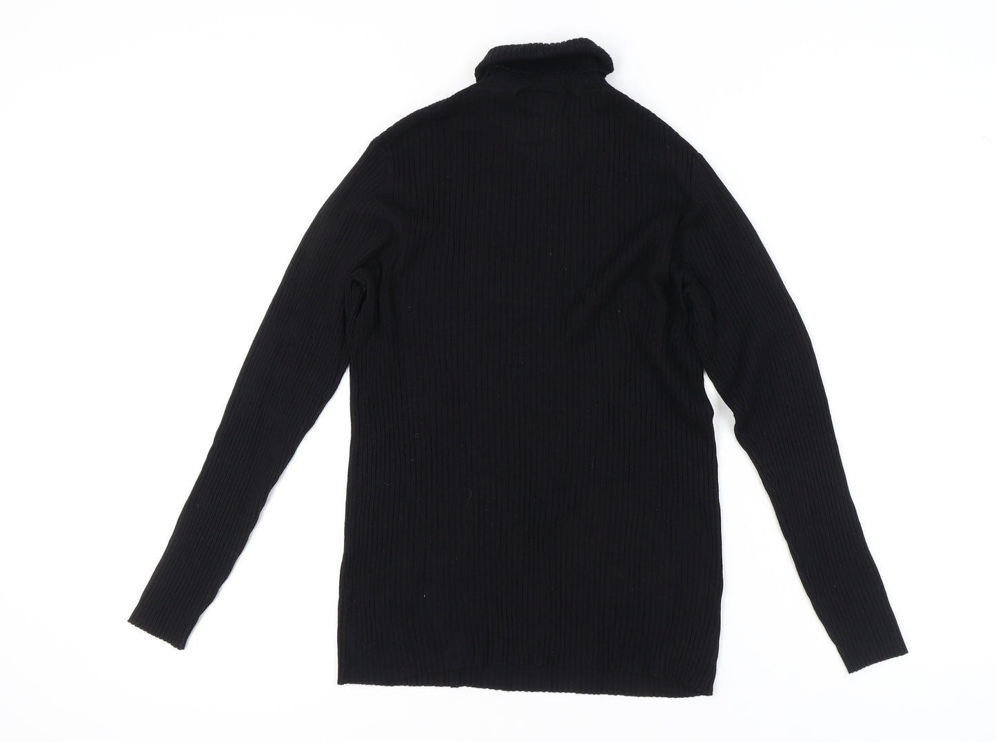 Yessica Women Black Roll Neck Jumper L