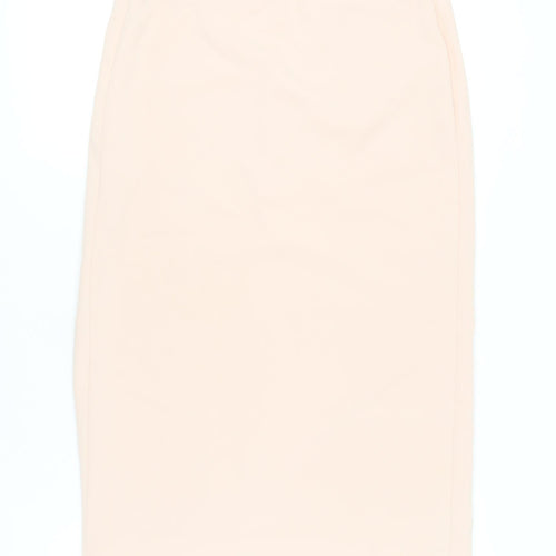 Wallis Women’s Beige Pencil Skirt, Size 12, Zip Closure