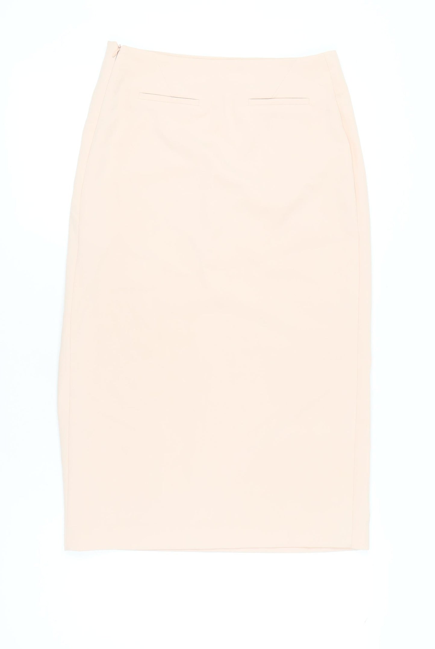 Wallis Women’s Beige Pencil Skirt, Size 12, Zip Closure