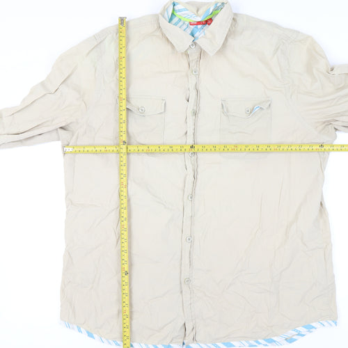 Puma Men's Beige 2XL Button-Up Casual Shirt