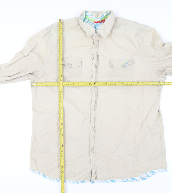 Puma Men's Beige 2XL Button-Up Casual Shirt