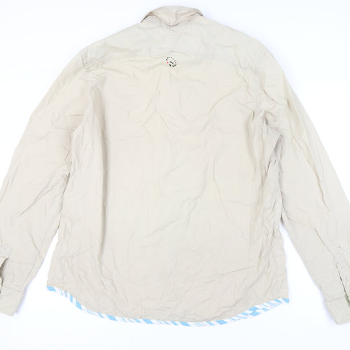 Puma Men's Beige 2XL Button-Up Casual Shirt