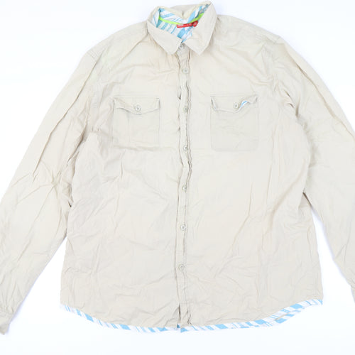 Puma Men's Beige 2XL Button-Up Casual Shirt