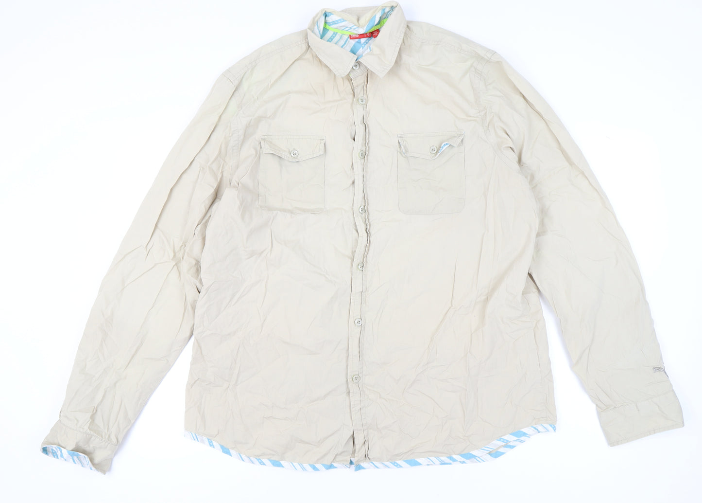 Puma Men's Beige 2XL Button-Up Casual Shirt