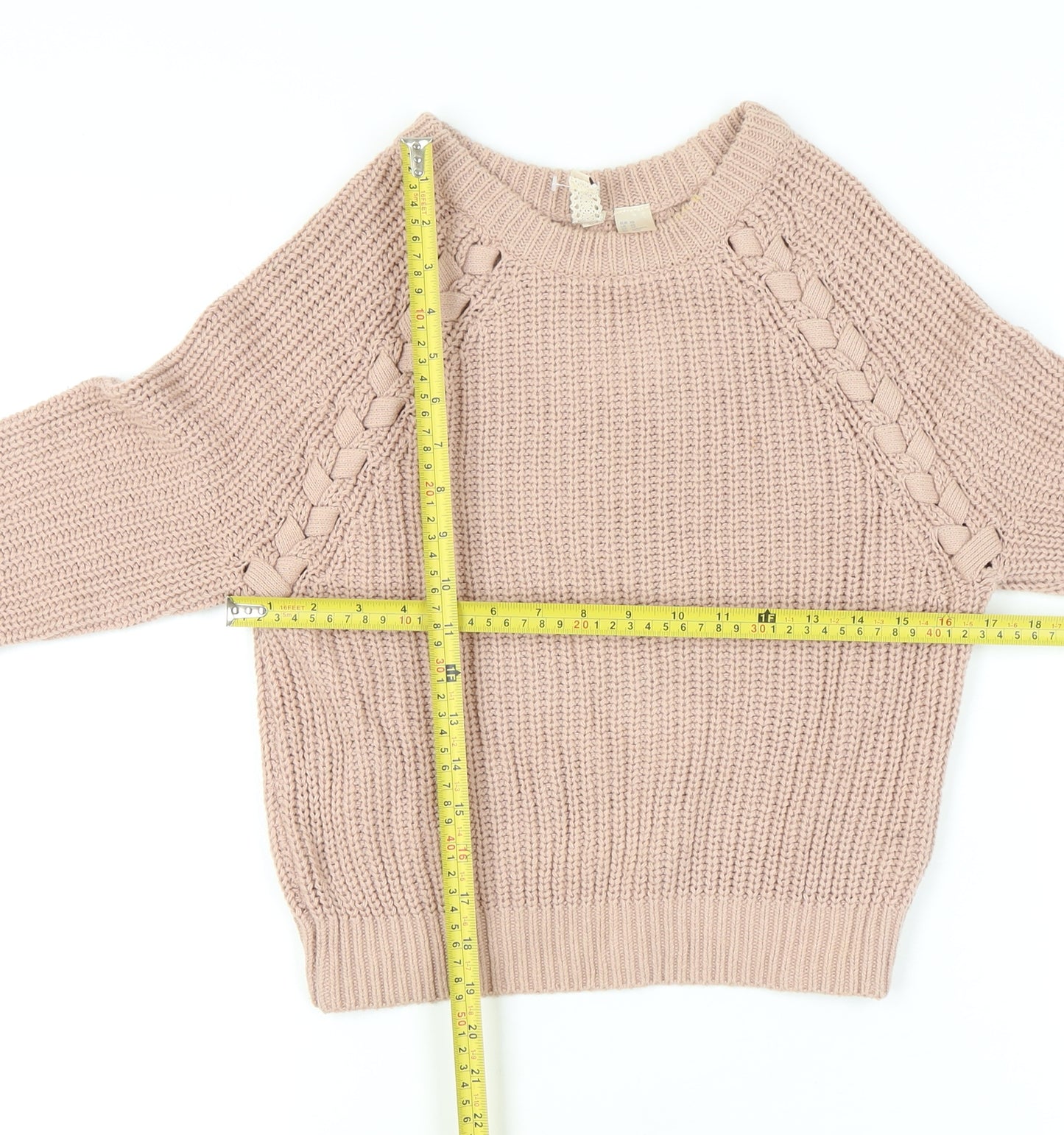 Divided Beige Chunky-Knit Pullover Jumper XS
