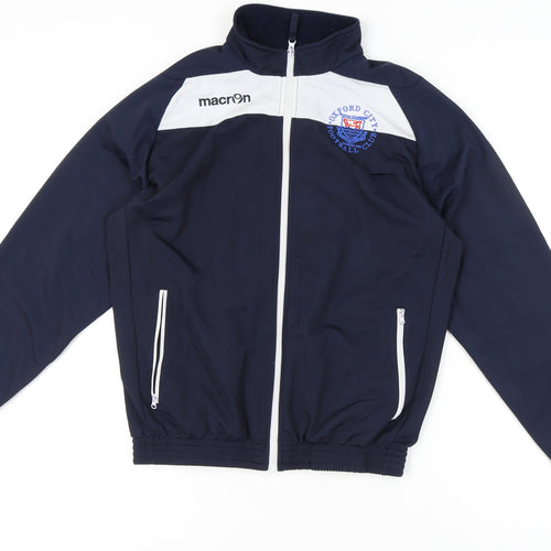 Macron Men's Blue Track Jacket, Size L, Football Style