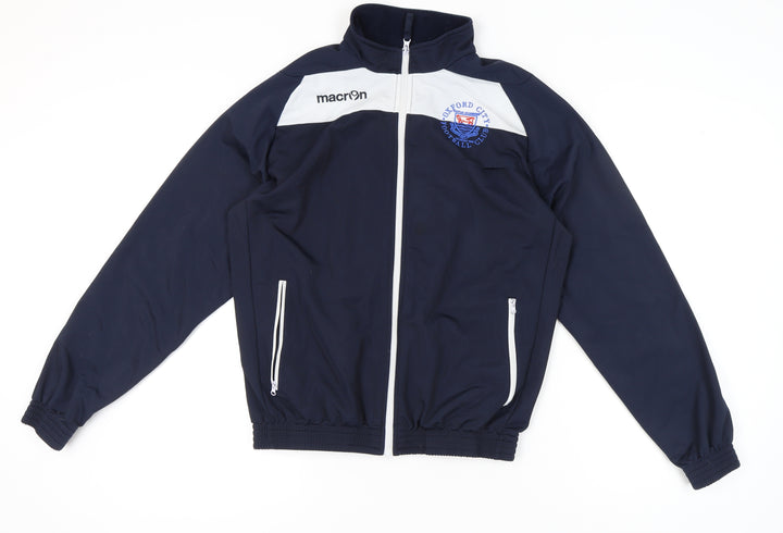 Macron Men's Blue Track Jacket, Size L, Football Style