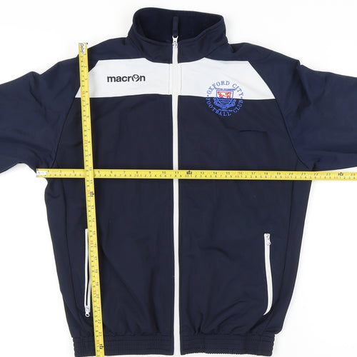 Macron Men's Blue Track Jacket, Size L, Football Style