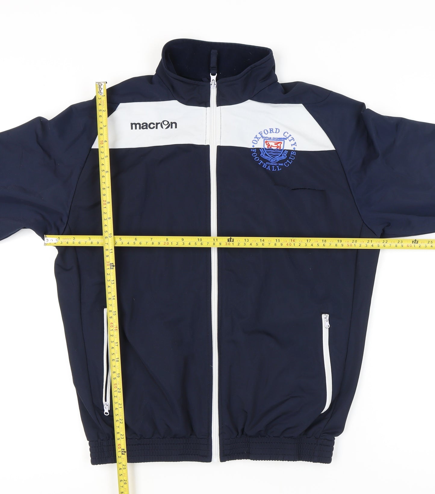 Macron Men's Blue Track Jacket, Size L, Football Style