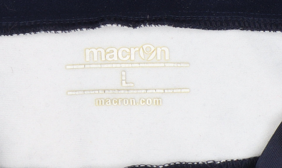 Macron Men's Blue Track Jacket, Size L, Football Style