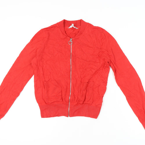 Red Herring Women's Full Zip Jumper - Red Size 12
