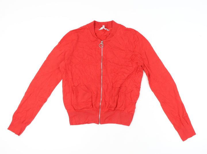 Red Herring Women's Full Zip Jumper - Red Size 12