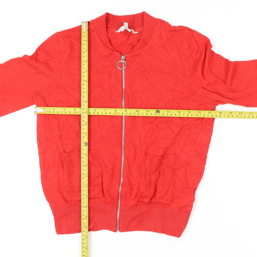 Red Herring Women's Full Zip Jumper - Red Size 12