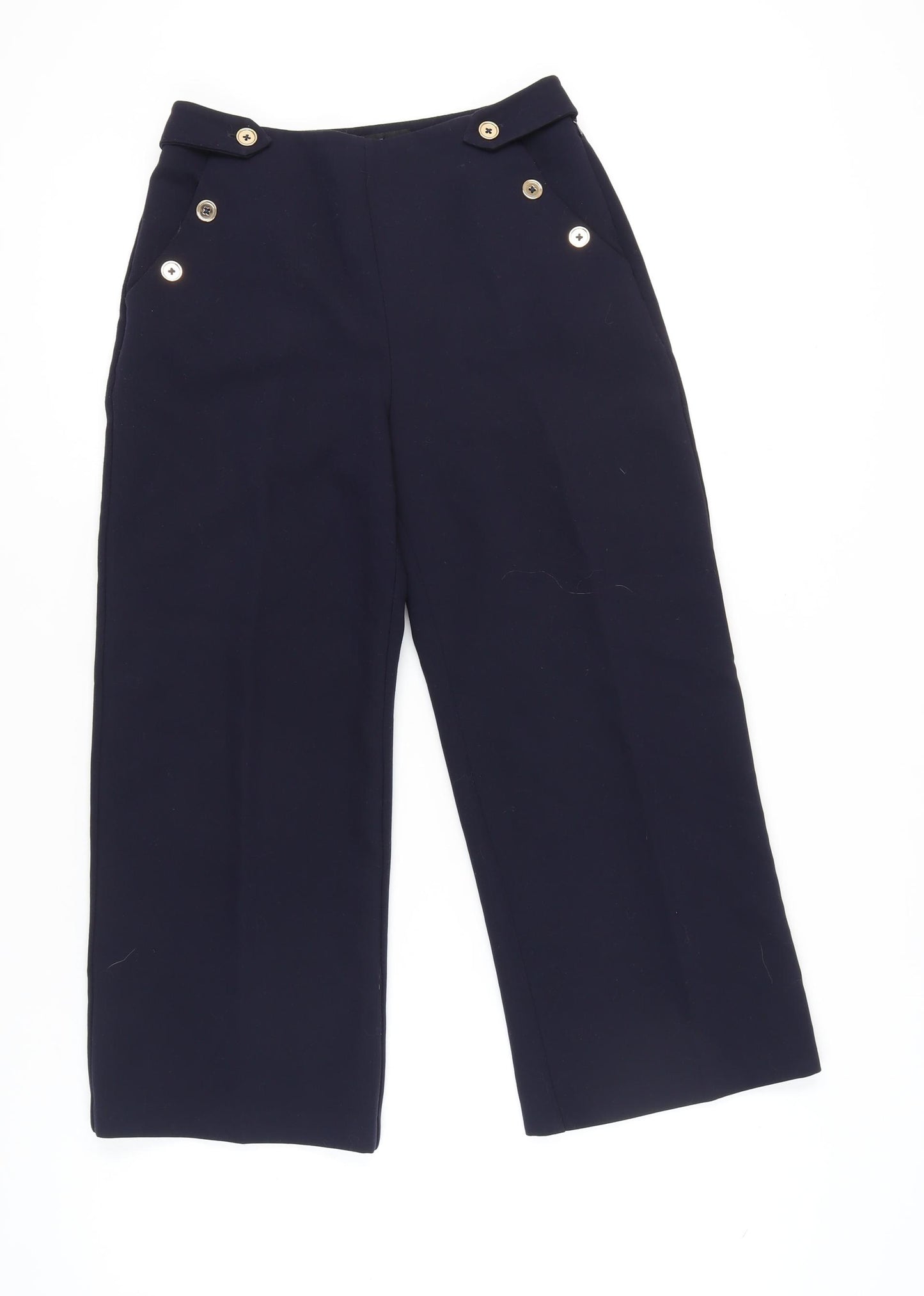 Forever New Women's Blue Straight Trousers, Size 8