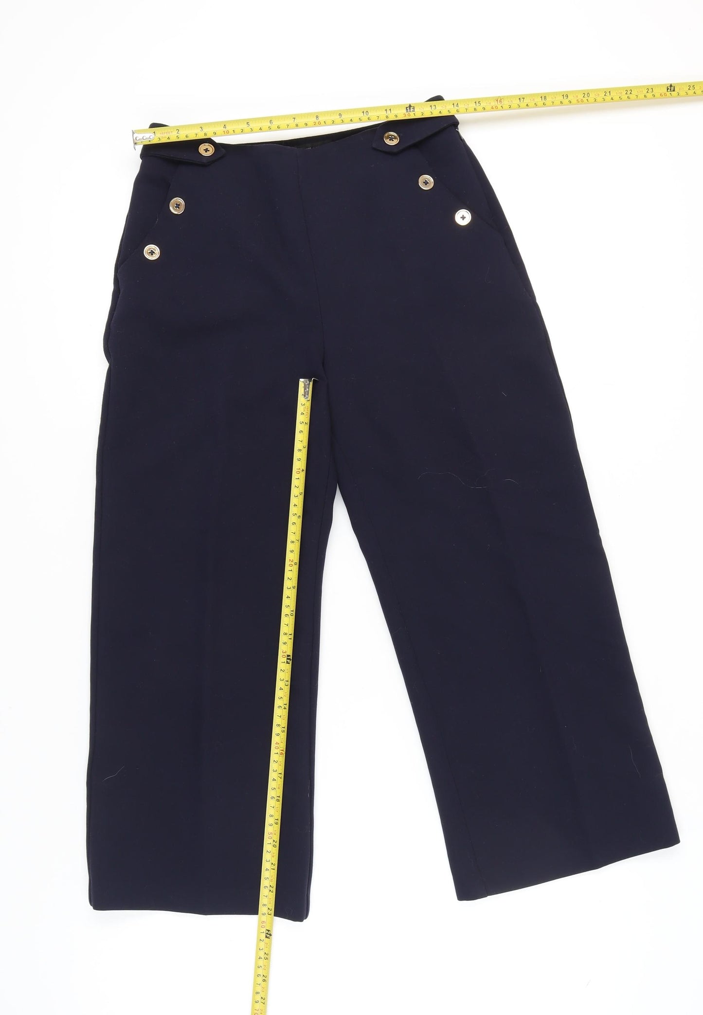 Forever New Women's Blue Straight Trousers, Size 8