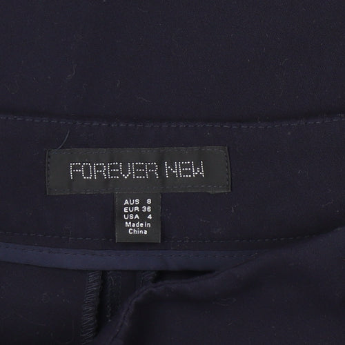 Forever New Women's Blue Straight Trousers, Size 8