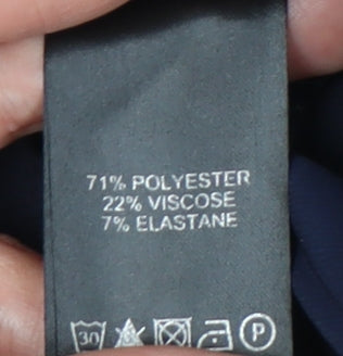 Forever New Women's Blue Straight Trousers, Size 8