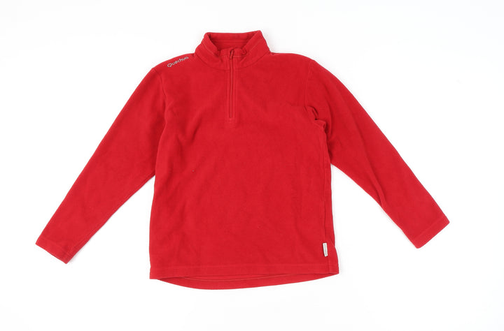 Decathlon Girls Red Fleece 1/2 Zip Sweatshirt 10 Years